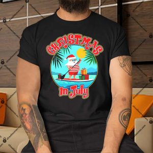 Christmas In July Surfer Santa Claus Shirt