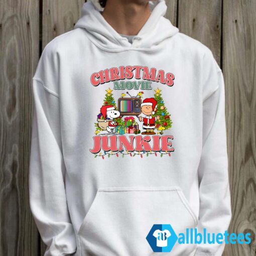 Christmas Movie Junkie Sweatshirt Hoodie White z65