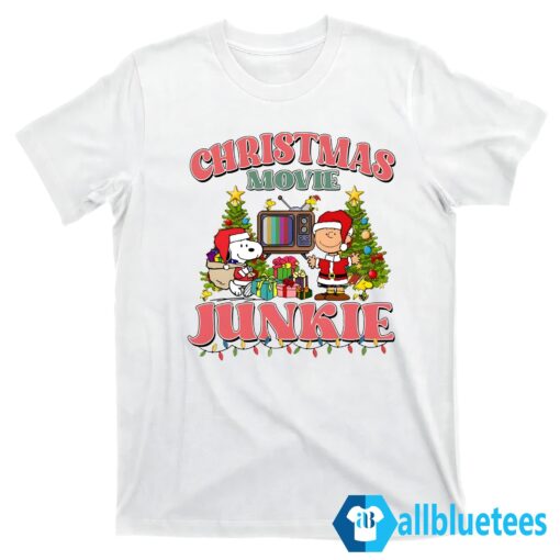 Christmas Movie Junkie Sweatshirt T shirt white