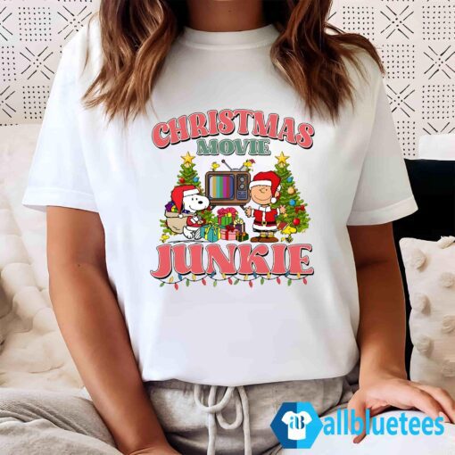 Christmas Movie Junkie Sweatshirt Women T Shirt white L500