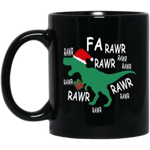 Dinosour Christmas Fa Rawr Rawr Mugs