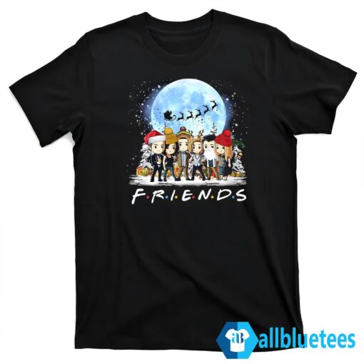 Friends Chibi Christmas Shirt T shirt black