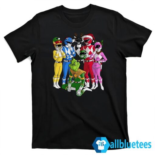 Grinch Rangers Christmas Shirt T shirt black