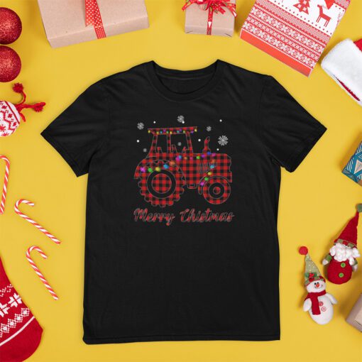 Merry Christmas Buffalo Plaid Leopard Truck Shirt