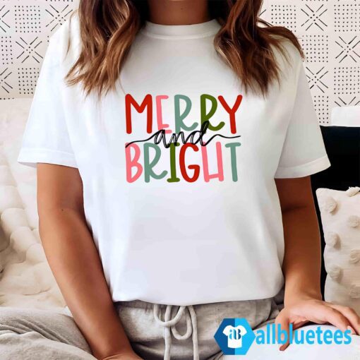 Merry and Bright shirt Women T Shirt women white shirt