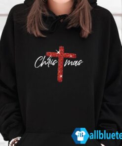 Retro Christmas Faith Cross Sweatshirt Hoodie Black z65