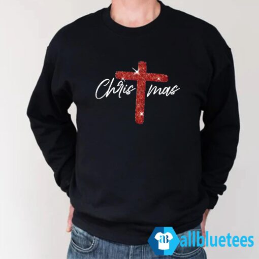 Retro Christmas Faith Cross Sweatshirt Sweatshirt Black z66