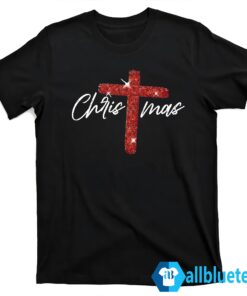 Retro Christmas Faith Cross Sweatshirt T shirt black