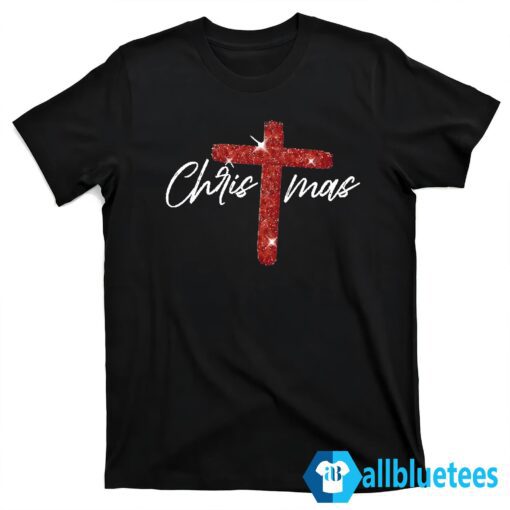 Retro Christmas Faith Cross Sweatshirt T shirt black