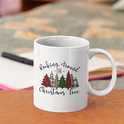 Rocking Around The Christmas Tree Buffalo Plaid Christmas Mug