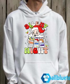 Silent Night Christmas Sweatshirt Hoodie White z65