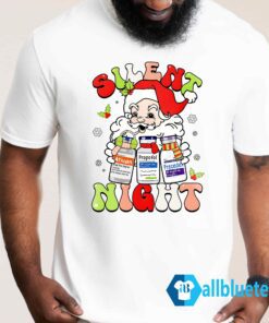 Silent Night Christmas Sweatshirt Men T Shirt white g500