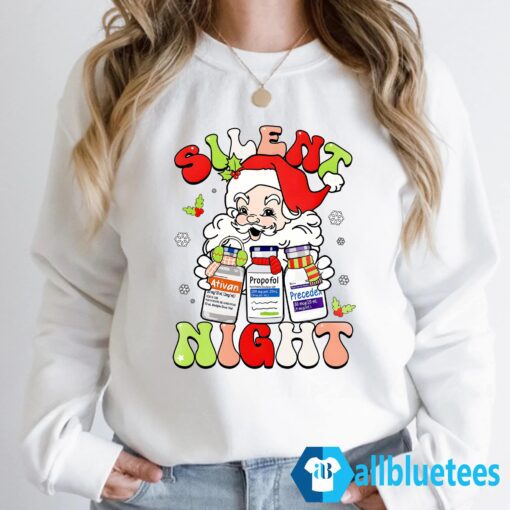 Silent Night Christmas Sweatshirt Sweatshirt White z66