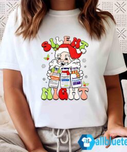 Silent Night Christmas Sweatshirt Women T Shirt white L500