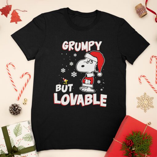 Snoopy And Woodstock Grumpy But Lovable Christmas Shirt Funny Xmas Gift