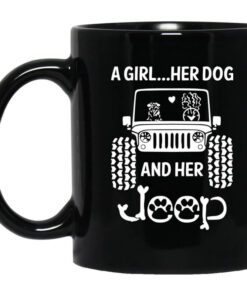 A Girl Her Dog And Her Jeep Mug.jpg