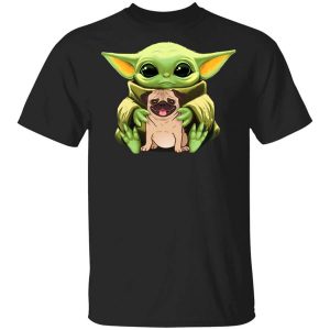 Baby Yoda Hug Pug Dog Shirt.jpg