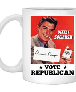 Defeat Socialism Vote Republican Ronald Reagan Mug.jpg