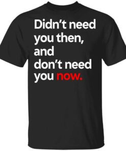 Didnt Need You Then And Dont Need You Now T Shirt.jpg