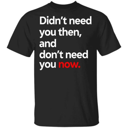 Didnt Need You Then And Dont Need You Now T Shirt.jpg