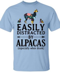 Easily Distracted By Alpacas Especially When Drunk T Shirt.jpg