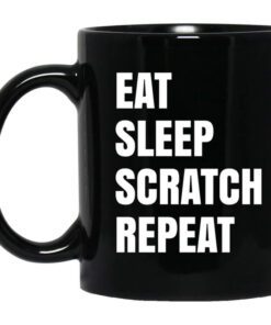 Eat Sleep Scratch Repeat Black Mug.jpg