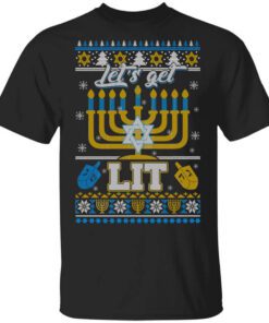 Funny Happy Hanukkah Chanukah Lets Get Lit T Shirt.jpg