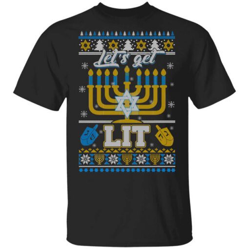 Funny Happy Hanukkah Chanukah Lets Get Lit T Shirt.jpg