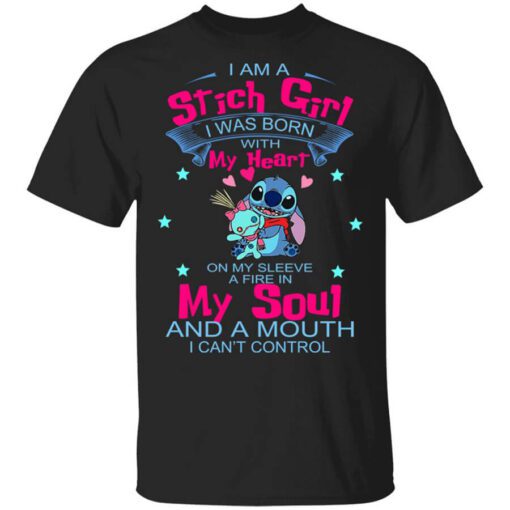 I Am A Stitch Girl Was Born In With My Heart On My Sleeve Shirt.jpg