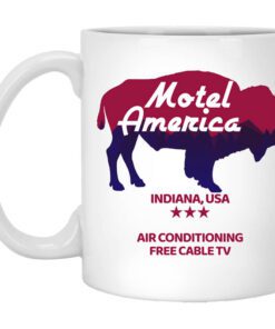 Motel America Indiana Usa Air Conditioning Free Cable Tv Mug.jpg