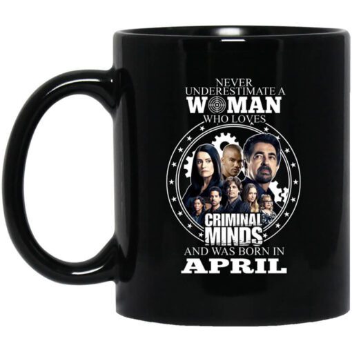 Never Underestimate A Woman Who Loves Criminal Minds And Was Born In April Mug.jpg