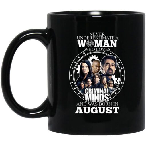 Never Underestimate A Woman Who Loves Criminal Minds And Was Born In August Mug.jpg