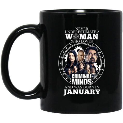 Never Underestimate A Woman Who Loves Criminal Minds And Was Born In January Mug.jpg