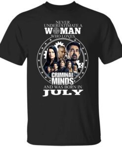 Never Underestimate A Woman Who Loves Criminal Minds And Was Born In July T Shirt.jpg