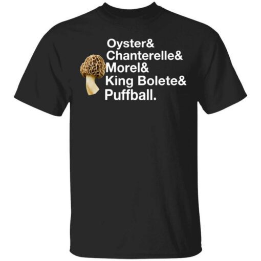 The Mushroom Forager Oyster Chanterelle Morel King Bolete Puffball T Shirt.jpg