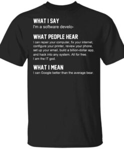 What I Say Im A Software Developer What People Hear What I Mean T Shirt 1.jpg