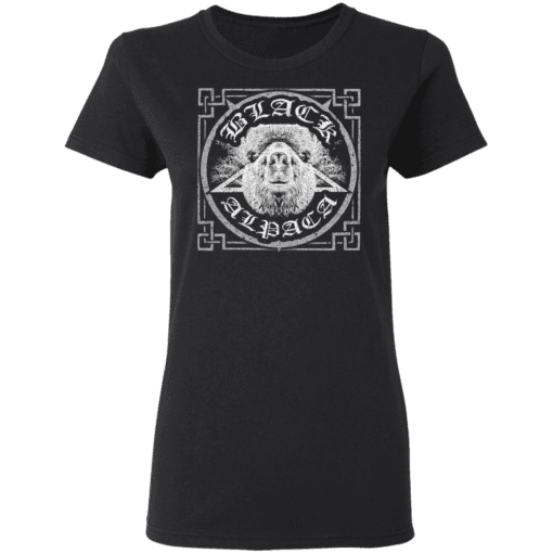 Black Alpaca Women T Shirt Black.png