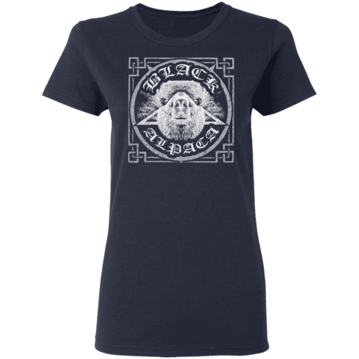 Black Alpaca Women T Shirt Navy.png