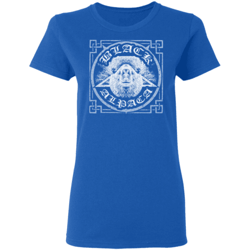 Black Alpaca Women T Shirt Royal.png