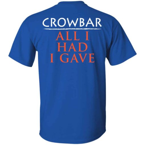 Crowbar Merch All I Had I Gave T Shirt Royal Back.jpg