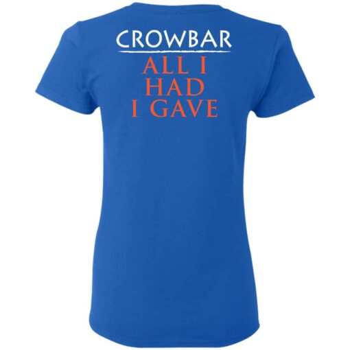 Crowbar Merch All I Had I Gave Women T Shirt Royal Back.jpg