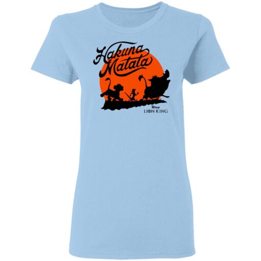 Disney Lion King Hakuna Matata Trio Orange Sunset Women T Shirt 1.jpg