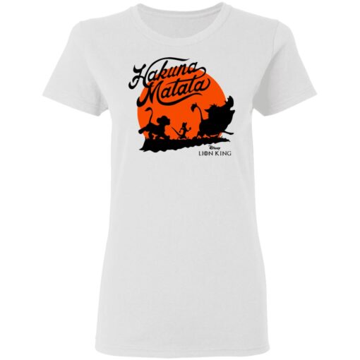 Disney Lion King Hakuna Matata Trio Orange Sunset Women T Shirt 2.jpg