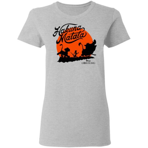 Disney Lion King Hakuna Matata Trio Orange Sunset Women T Shirt 3.jpg