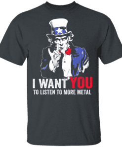 Hatewear Uncle Sam Metal I Want You To Listen To More Metal T Shirt Dark Heather.png