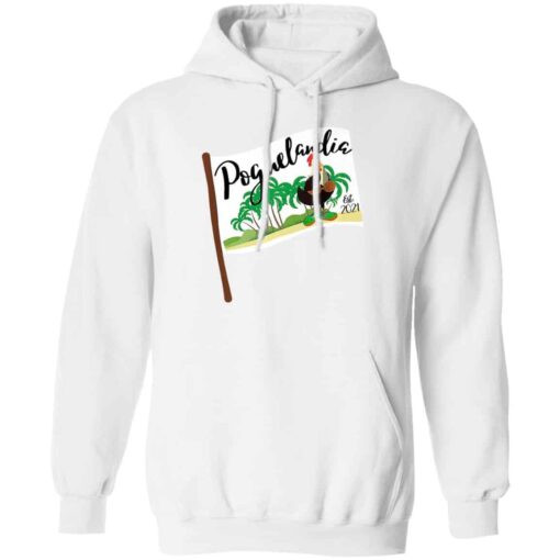 Poguelandia Flag With Chicken In Coconut Bra Hoodie White.jpg