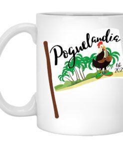 Poguelandia Flag With Chicken In Coconut Bra Mug.jpg