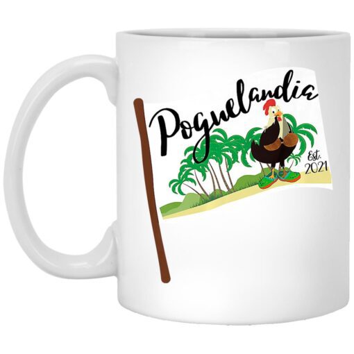 Poguelandia Flag With Chicken In Coconut Bra Mug.jpg