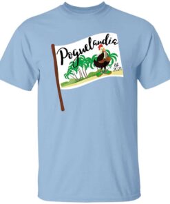 Poguelandia Flag With Chicken In Coconut Bra T Shirt.jpg