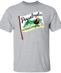 Poguelandia Flag With Chicken In Coconut Bra T Shirt Sport Grey.jpg